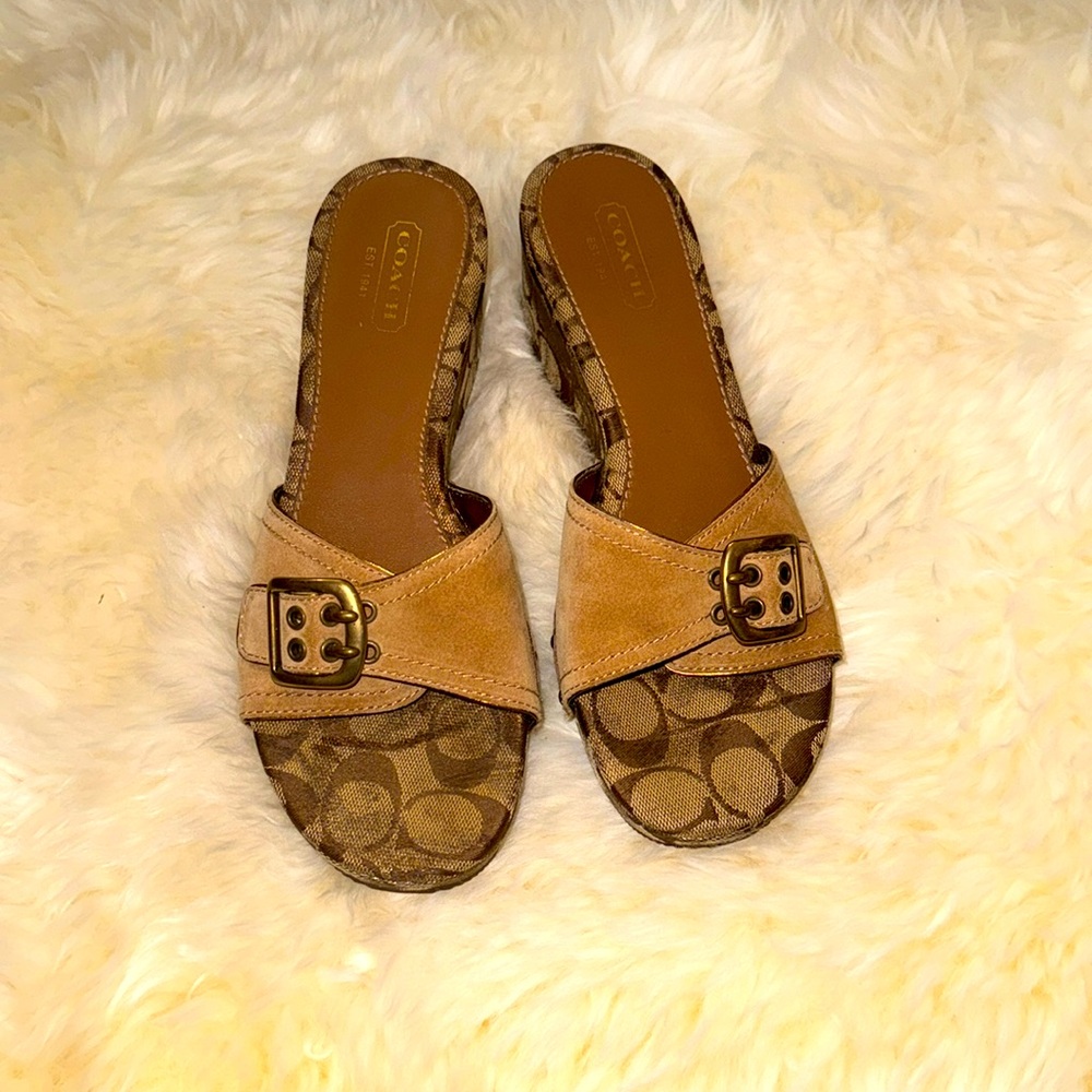 Vintage Coach Suede Wedges